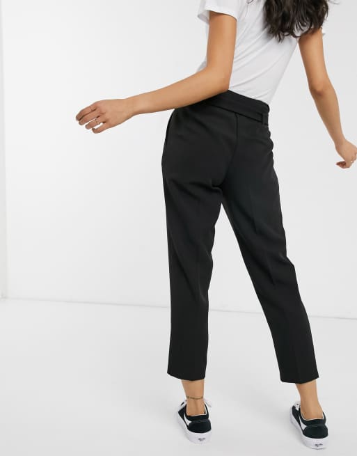 New Look - Pantalon froncé taille haute - Noir, 2 de 4