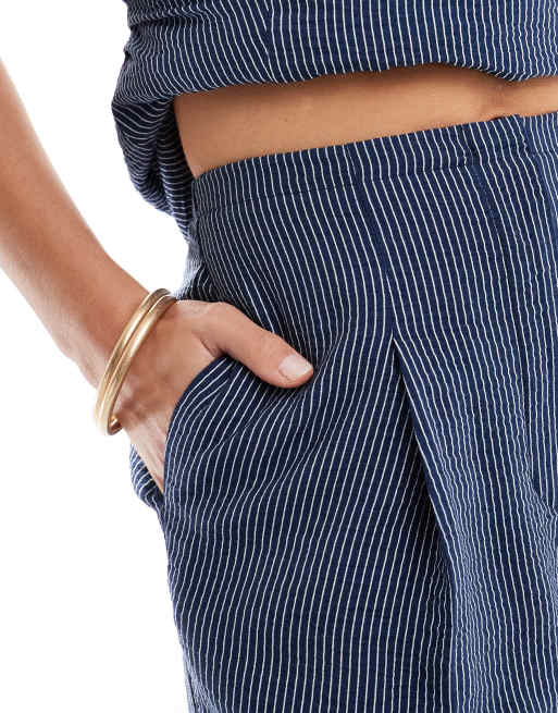 New Look - Pantalon large d'ensemble à rayures - Bleu, 3 de 5