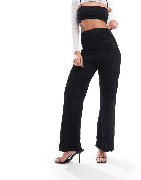 New Look - Pantalon large effet ondulé - Noir - view 1