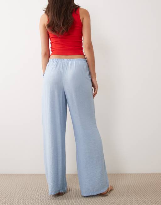 New Look - Pantalon large froissé - Bleu poudré, 4 de 5