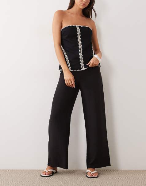 New Look - Pantalon large tissé - Noir - view 1