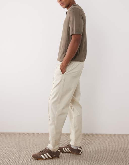 New Look - Pantalon noué à la taille avec plis nervurés - Taupe, 3 de 5