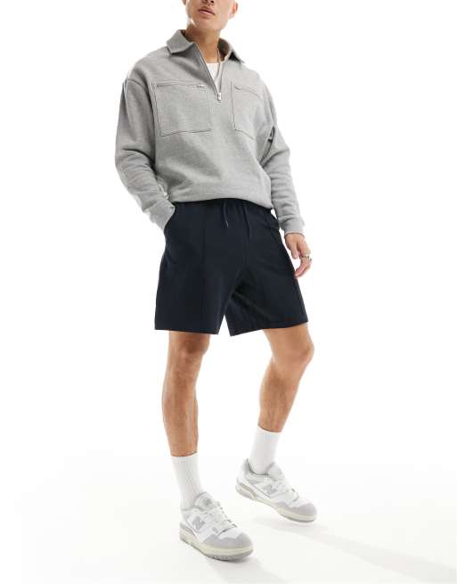 New Look - Pantaloncini blu navy con pinces