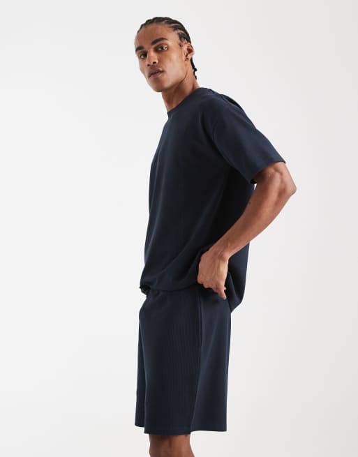 New Look - Pantaloncini blu navy lavorati a nido d'ape in coordinato, 3 di 5