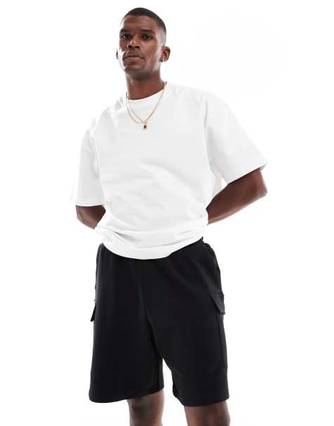 New Look - Pantaloncini cargo in jersey nero - view 1
