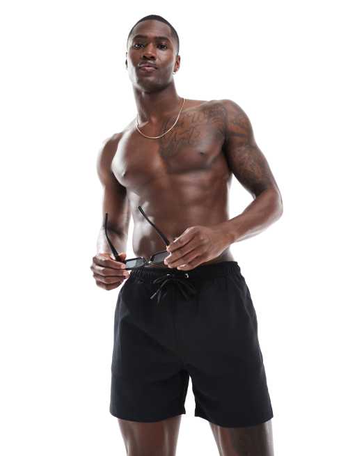 New Look - Pantaloncini da bagno basic neri lunghezza media