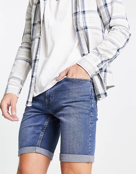 Blu XL MODA UOMO Jeans Consumato sconto 52% Jack & Jones Pantaloncini jeans 