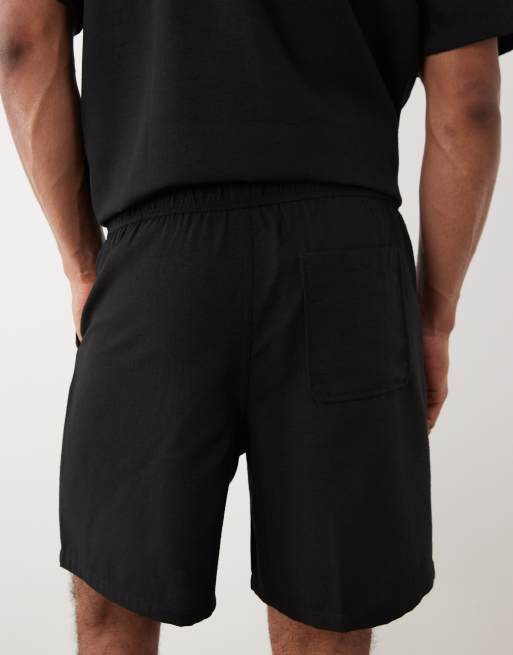 New Look - Pantaloncini effetto lino neri in coordinato, 5 di 5