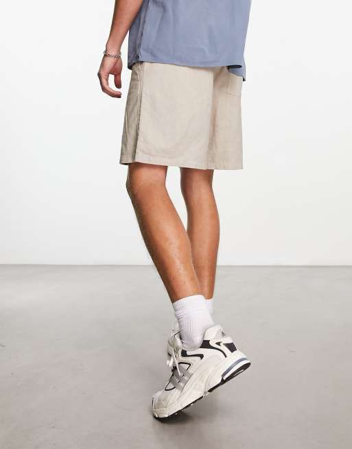 New Look - Pantaloncini in lino color pietra, 2 di 4