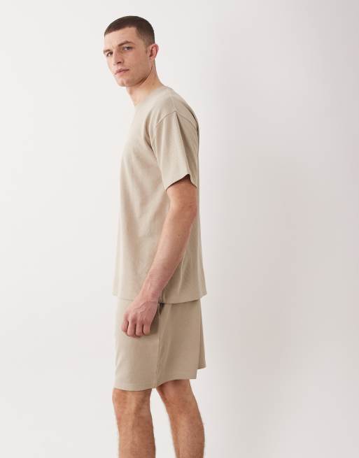 New Look - Pantaloncini in piqué color sabbia in coordinato, 3 di 5