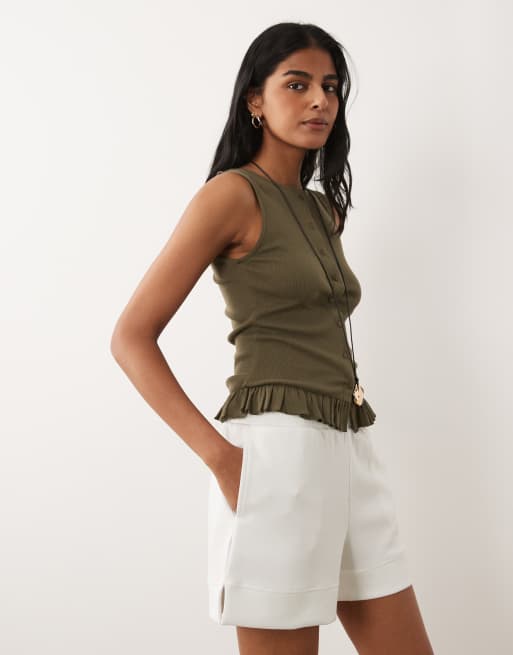 New Look - Pantaloncini morbidi premium bianchi, 2 di 5
