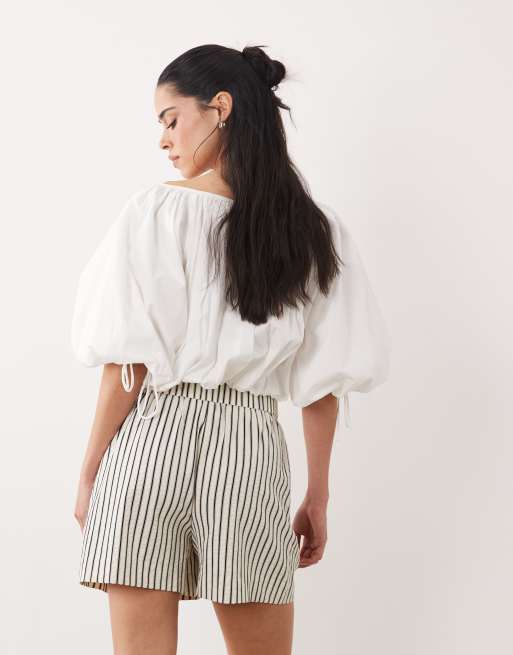 New Look - Pantalones cortos a rayas negras, 5 de 5