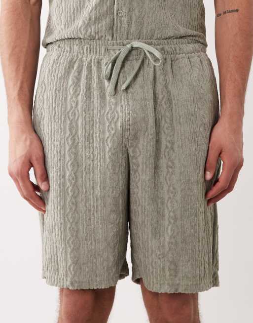 New Look - Pantalones cortos caqui claro texturizados (parte de un conjunto), 5 de 5