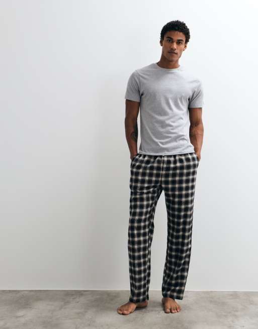 New Look pantalones de pijama a cuadros en negro, 2 de 4