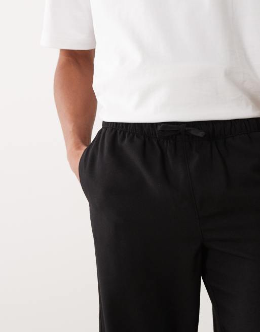 New Look - Pantalones negros de pernera ancha de tejido efecto lino (parte de un conjunto), 2 de 5