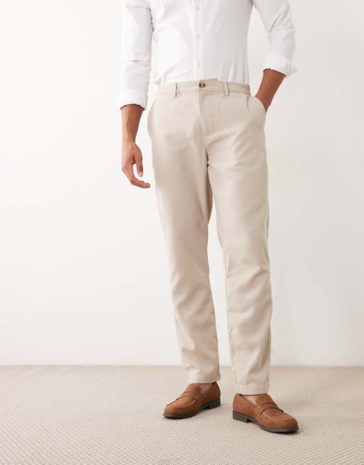 New Look - Pantaloni affusolati effetto lino color pietra, 2 di 5