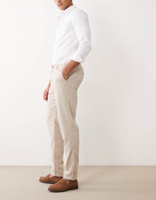 New Look - Pantaloni affusolati effetto lino color pietra, 3 di 5