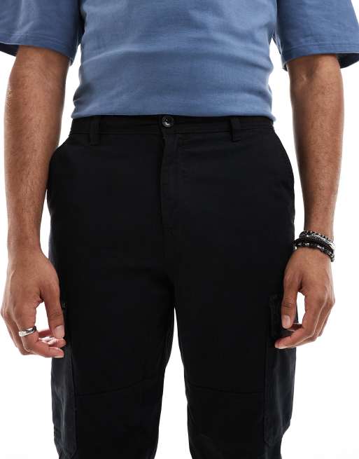 New Look - Pantaloni cargo neri con polsino, 5 di 5