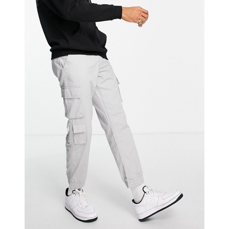 z5GrX Uomo New Look - Pantaloni cargo slim fit grigio chiaro