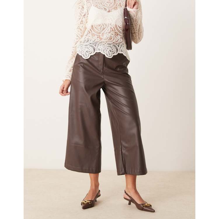Leather Culottes Culotte Pelle VINCE High-waisted Wide Leg Belted