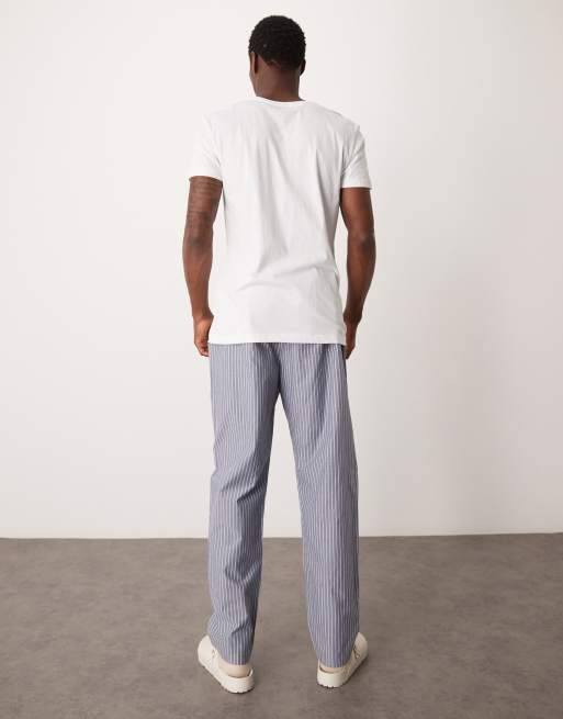 New Look - Pantaloni del pigiama color blu petrolio a righe, 3 di 4