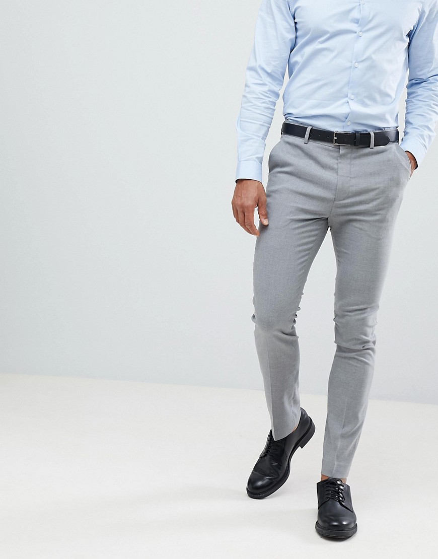 New Look - Pantaloni eleganti skinny grigi-Grigio