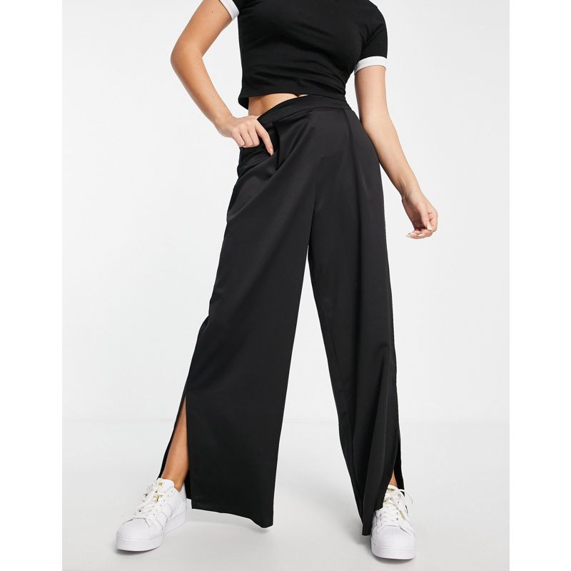 Donna  New Look - Pantaloni in raso nero in coordinato