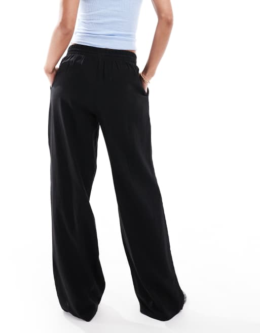 New Look - Pantaloni neri in lino a fondo ampio, 3 di 5
