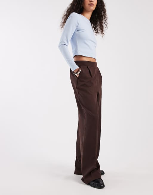New Look - Pantaloni sartoriali a fondo ampio marroni, 2 di 5