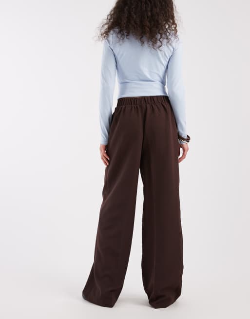 New Look - Pantaloni sartoriali a fondo ampio marroni, 3 di 5