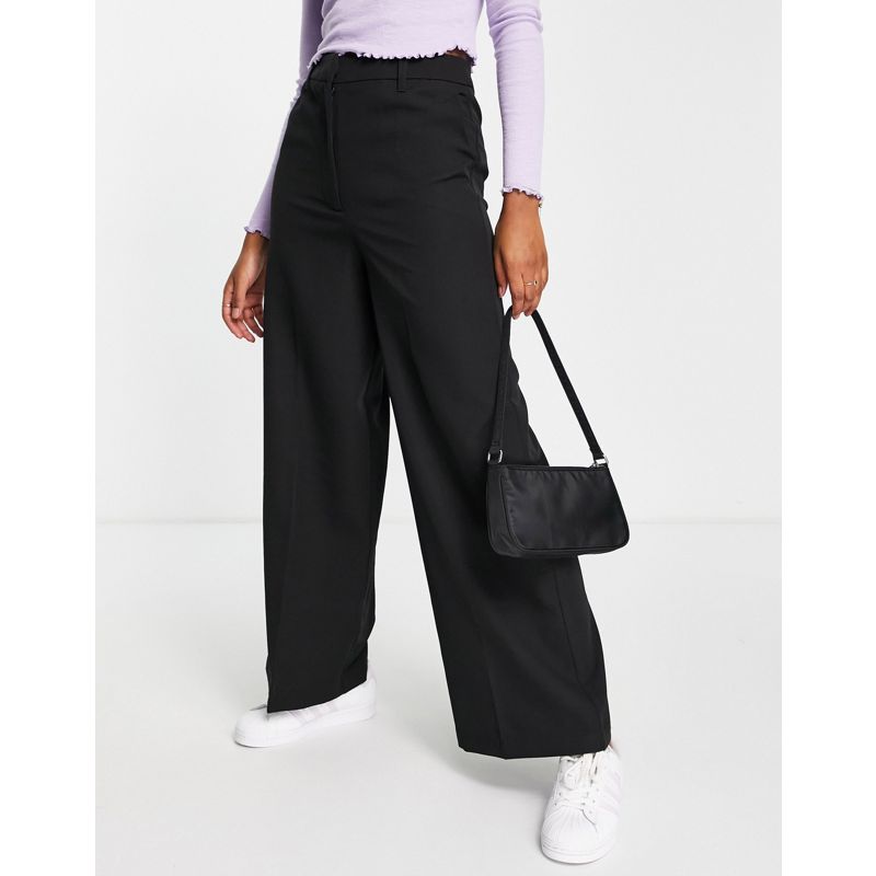 Donna Pantaloni e leggings New Look - Pantaloni sartoriali con fondo ampio, colore nero