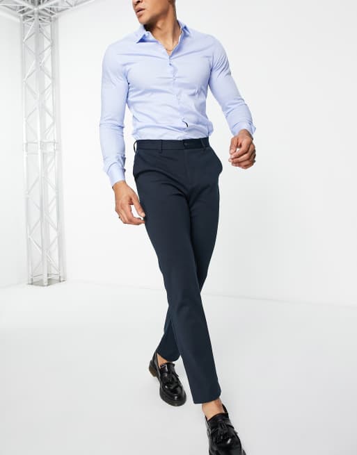 New Look - Pantaloni slim eleganti blu navy, 3 di 4