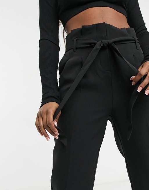 New Look paperbag pants in black, 3 of 4