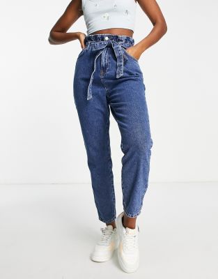 new look blue high waisted jeans