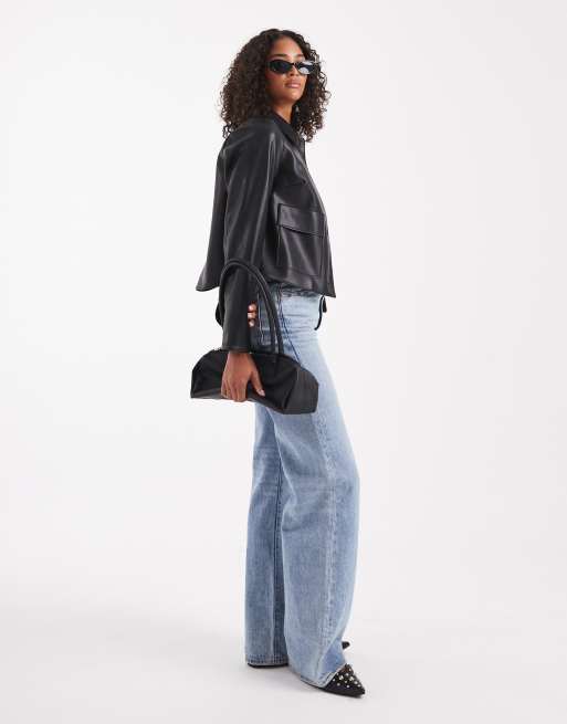 New Look patch pocket PU jacket in black, 2 of 4