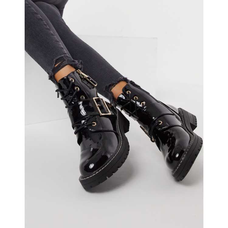 New look clearance black patent boots