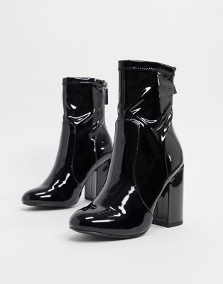 patent ankle boots new look