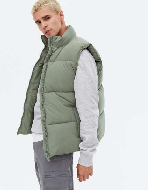 Khaki cheap puffer vest