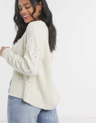 pearl beaded cardigan
