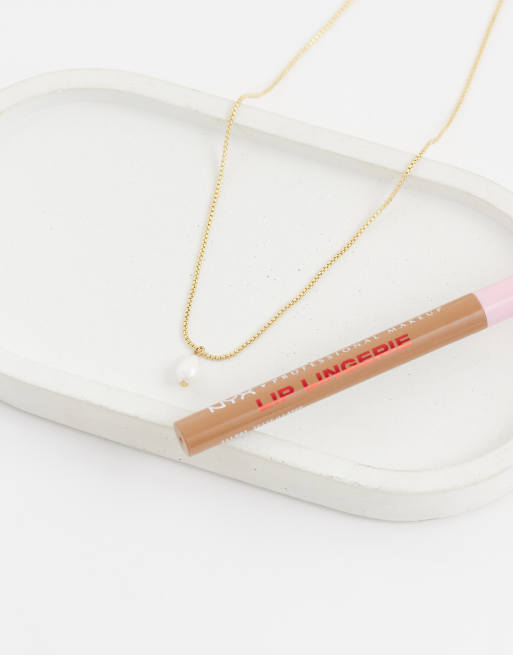 New Look pearl drop pendant gold plated necklace , 2 of 4