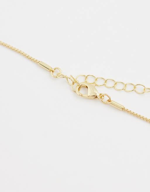 New Look pearl drop pendant gold plated necklace , 3 of 4