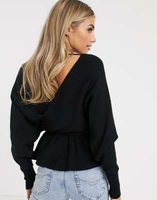 peplum wrap jumper