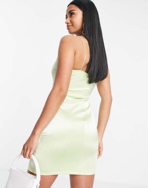 Neon green best sale satin dress