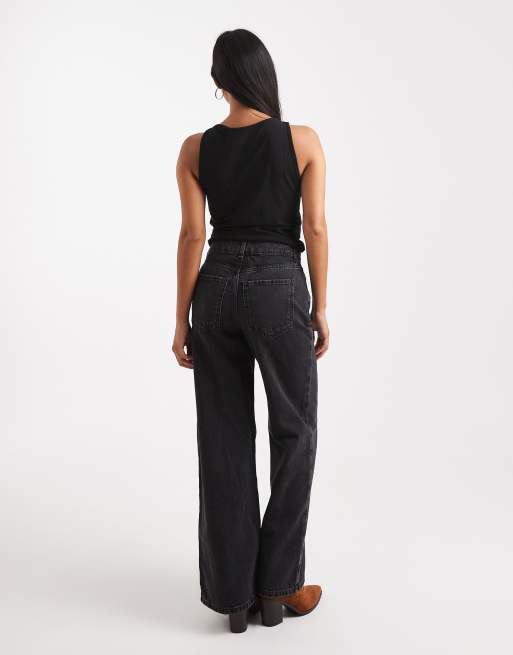 New Look Petite – Adalae – Jeans in Schwarz mit weitem Bein, 3 von 5