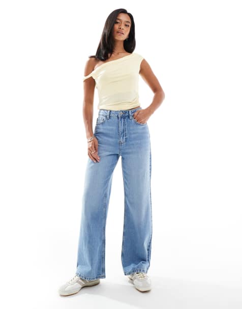 New Look Petite Adalae wide leg jean in light blue
