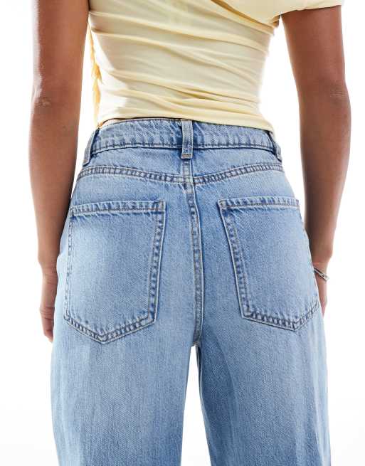 New Look Petite Adalae wide leg jeans in light blue, 5 of 5