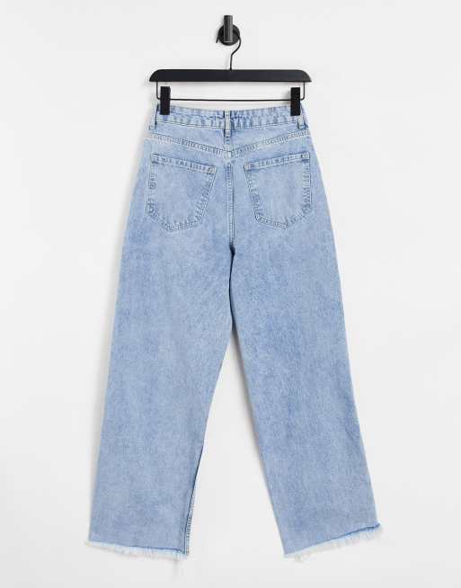 ZARA Baggy High Waisted Light Blue Denim Jeans 2