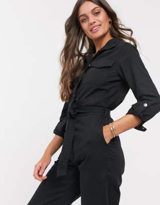 new look boiler suit black