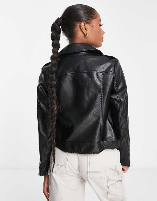 Leather biker jackets 2024 for womens new look