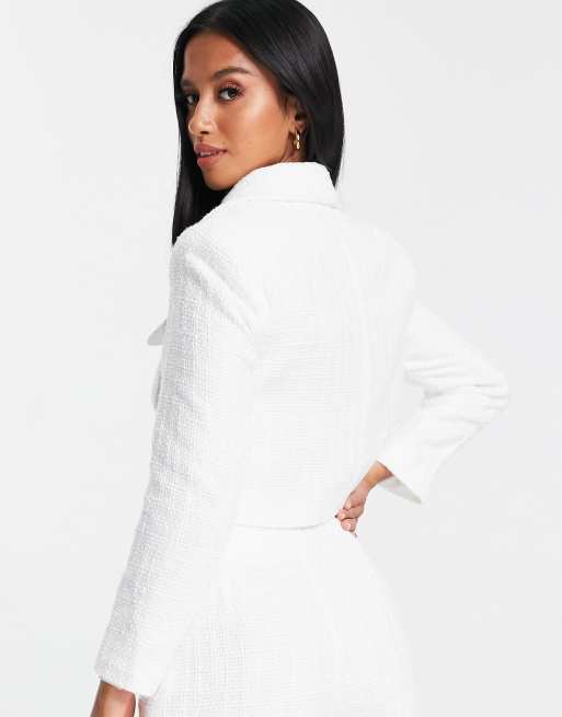 White on sale boucle blazer